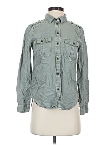 American Eagle Outfitters Long Sleeve Button-Down Shirt (view 1)