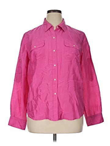 Lauren by Ralph Lauren Long Sleeve Silk Top (view 1)