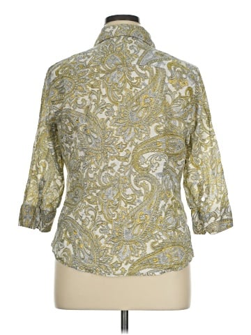 Lord & Taylor 3/4 Sleeve Button-Down Shirt (view 2)
