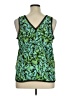 Halogen 100% Polyester Green Sleeveless Blouse Size XL - photo 2