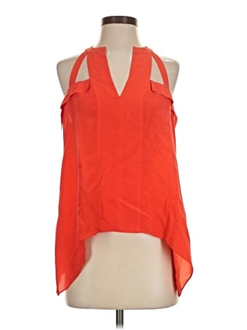 BCBGMAXAZRIA Sleeveless Silk Top (view 1)