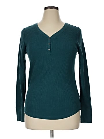 Faded Glory Long Sleeve Henley (view 1)