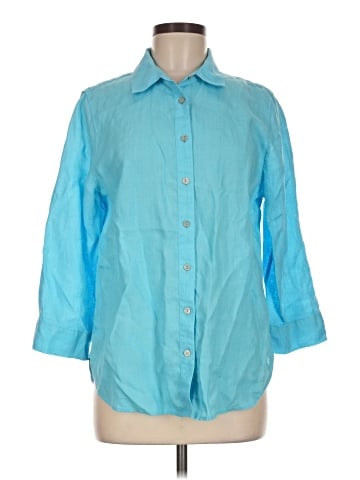 Chico's 3/4 Sleeve Button-Down Shirt (view 1)