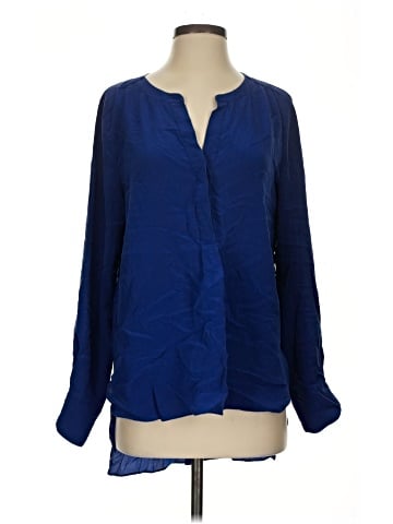 BCBGMAXAZRIA Long Sleeve Silk Top (view 1)