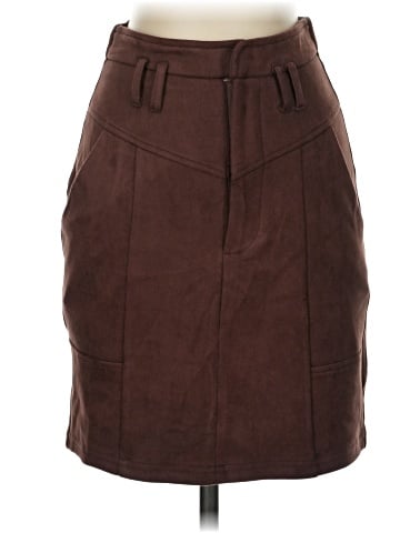 Allegra K Faux Leather Skirt (view 1)