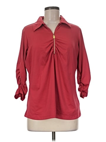 Susan Graver Long Sleeve Polo (view 1)