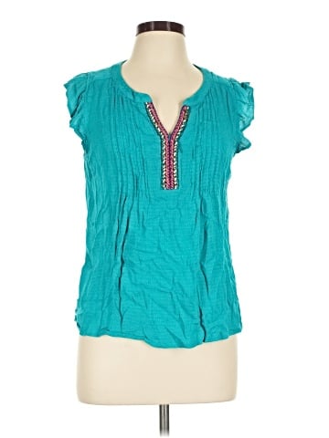 Skies Are Blue Short Sleeve Blouse (view 1)