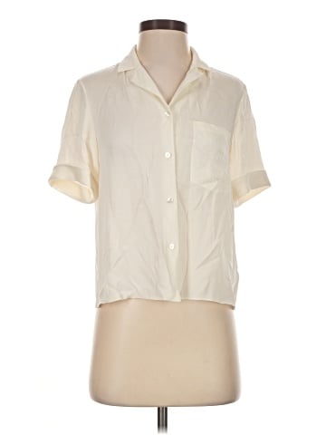 Theory Short Sleeve Silk Top (view 1)