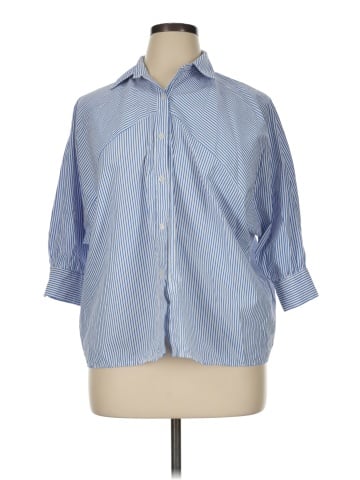 NY Collection 3/4 Sleeve Button-Down Shirt (view 1)