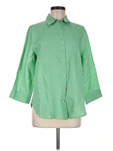 Chico's 3/4 Sleeve Button-Down Shirt (view 1)