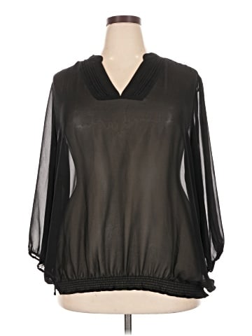 a.n.a. A New Approach 3/4 Sleeve Blouse (view 1)