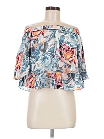 Elizabeth and James 3/4 Sleeve Silk Top (view 1)
