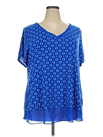 JM Collection Short Sleeve Blouse (view 1)