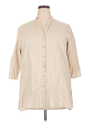 Caslon 3/4 Sleeve Button-Down Shirt (view 1)