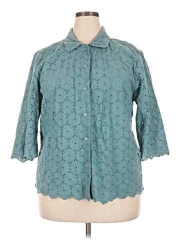 Cj Banks 3/4 Sleeve Button-Down Shirt (view 1)
