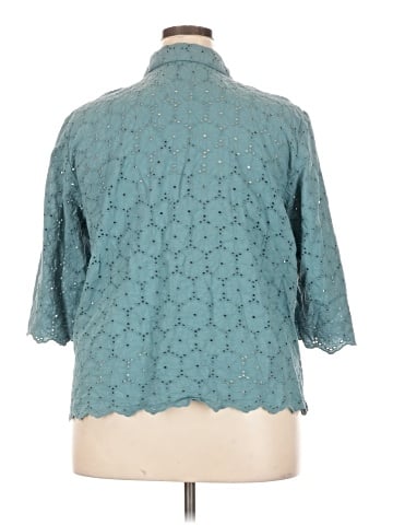 Cj Banks 3/4 Sleeve Button-Down Shirt (view 2)