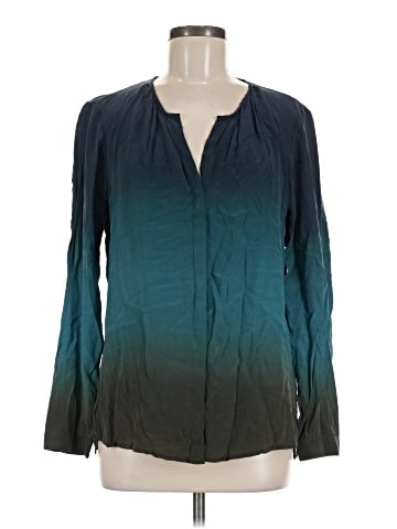 Ecru Long Sleeve Silk Top (view 1)