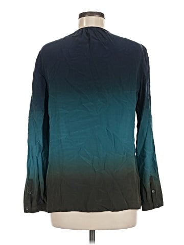 Ecru Long Sleeve Silk Top (view 2)