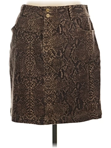 Chaps Faux Leather Skirt (view 1)