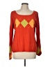 Cato 100% Polyester Argyle Orange Pullover Sweater Size L - photo 1