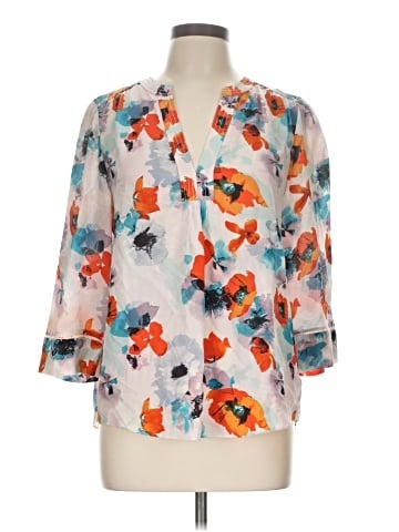 Rebecca Taylor 3/4 Sleeve Silk Top (view 1)
