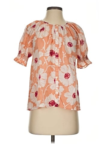 Madewell Smocked Button-Down Top in Big Time Blooms (view 1)