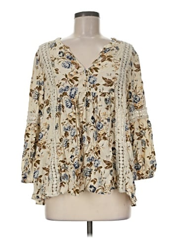 American Eagle Outfitters 3/4 Sleeve Blouse (view 1)