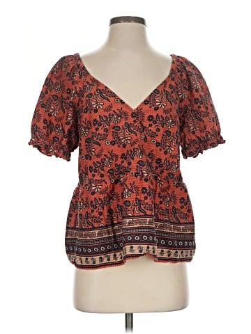 Madewell Puff-Sleeve Peplum Top in Cavoli Floral (view 1)