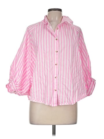 Glam 3/4 Sleeve Button-Down Shirt (view 1)