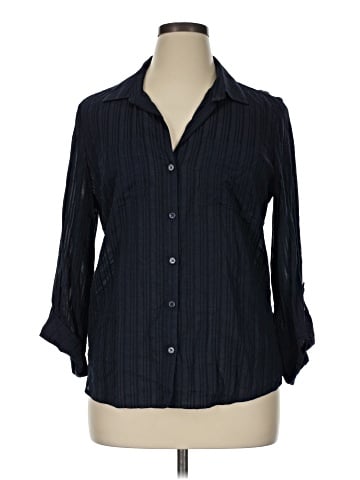 Ann Taylor Factory 3/4 Sleeve Button-Down Shirt (view 1)