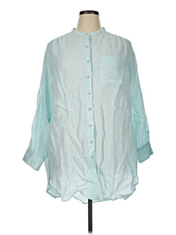 Lands' End 3/4 Sleeve Button-Down Shirt (view 1)