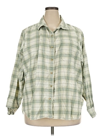 American Eagle Outfitters 3/4 Sleeve Button-Down Shirt (view 1)