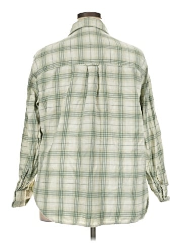 American Eagle Outfitters 3/4 Sleeve Button-Down Shirt (view 2)