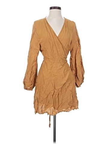 Madewell Linen-Blend Balloon-Sleeve Wrap Dress (view 1)