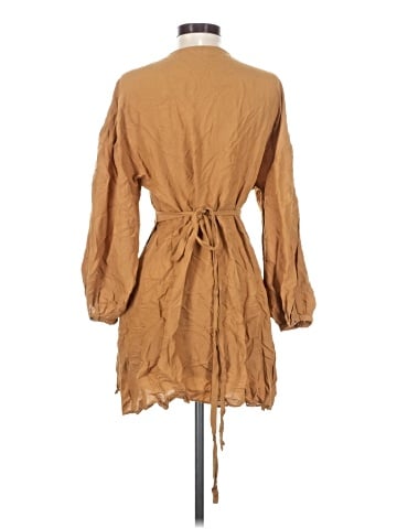Madewell Linen-Blend Balloon-Sleeve Wrap Dress (view 2)