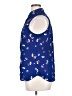 Gap 100% Polyester Blue Sleeveless Blouse Size L - photo 5