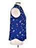 Gap 100% Polyester Blue Sleeveless Blouse Size L - photo 4