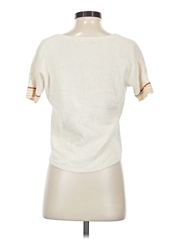 Madewell Henley Sweater Tee in Rainbow Stripe (view 2)
