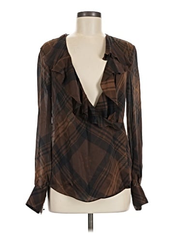 Lauren by Ralph Lauren Long Sleeve Silk Top (view 1)