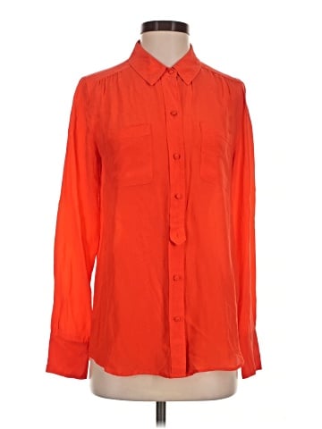 J.Crew Factory Store Long Sleeve Silk Top (view 1)