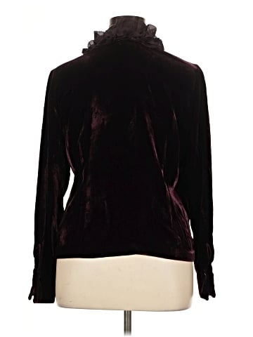 Lauren by Ralph Lauren Long Sleeve Silk Top (view 2)