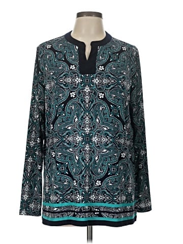 Susan Graver Long Sleeve Henley (view 1)
