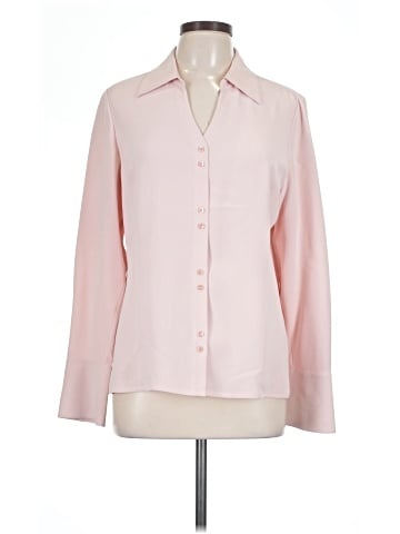 Caslon Long Sleeve Silk Top (view 1)
