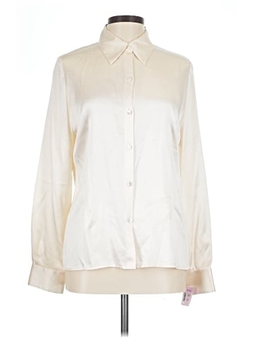 Caslon Long Sleeve Silk Top (view 1)