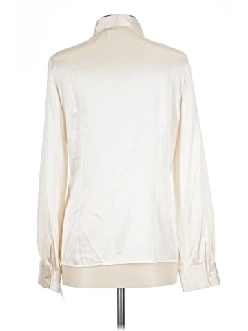 Caslon Long Sleeve Silk Top (view 2)