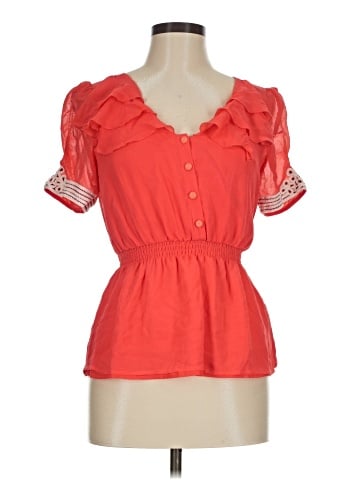 Odille Short Sleeve Silk Top (view 1)