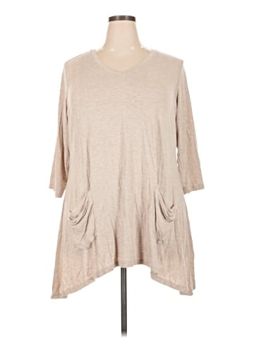 LOGO by Lori Goldstein 3/4 Sleeve Top (view 1)