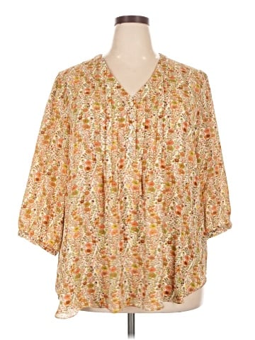 Rose + Olive 3/4 Sleeve Blouse (view 1)