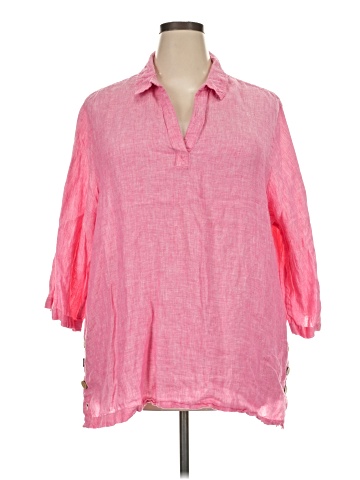 Sigrid Olsen 3/4 Sleeve Button-Down Shirt (view 1)