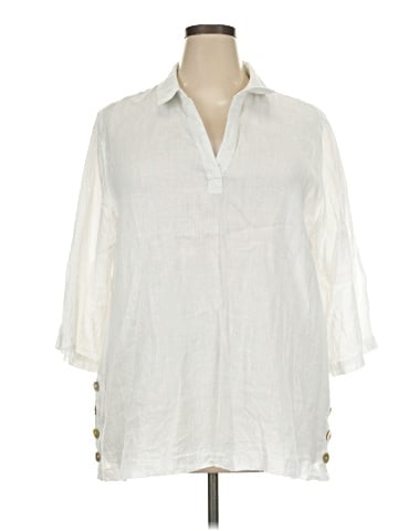 Sigrid Olsen 3/4 Sleeve Button-Down Shirt (view 1)